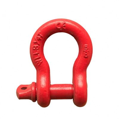 China Widely Hot Dip Galvanized Drop Bow Shackle Forged Steel Screw Pin D Dee Type Chain Lifting Shackle for sale