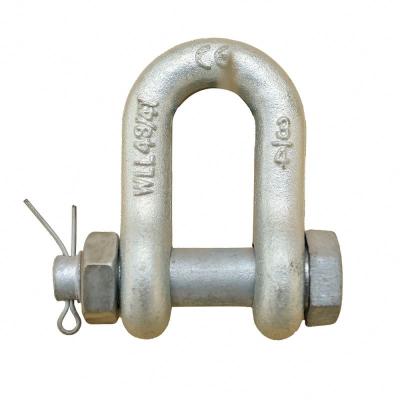 China Hot Dip Galvanized Widely Lifting Screw Pin Us Dee Type Carbon Steel Drop Forged Marine Rigging Chain Zinc D Shackle for sale