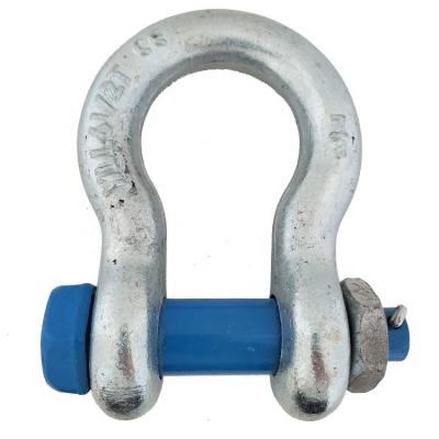 China Widely Technology Perfect Strong Safeguard Marine Swivel Galvanized Welded Bow Shackle Hot Dip Container Bow Shackle for sale