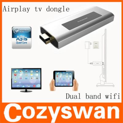 Κίνα Dongle TV πυρήνων τετραγώνων XBMC Wifi αρρενωπό A31S I3 4.2 αρρενωπό 4k να αντανακλάσει Airplay προς πώληση