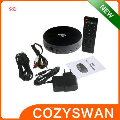 China Smart Amlogic S82 Four Core 4.4 Android TV Box 4K XBMC Media Player Miracast and DLNA Treaty for sale