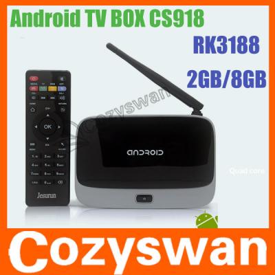 China 802.11 van de de Vierlingkern van b/g/n Wifi Doos van de Dooscs918 Volledige HD Bluetooth Androïde TV 4.2.2 van TV de Androïde Slimme Te koop