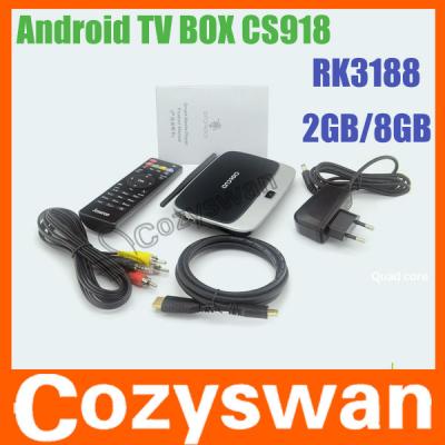 China Voller Viererkabel-Kern HD-Android 4,2 intelligenter Fernsehkasten-Bluetooths RK3188 Mini-PC 802,11 b/g/n Wifi zu verkaufen