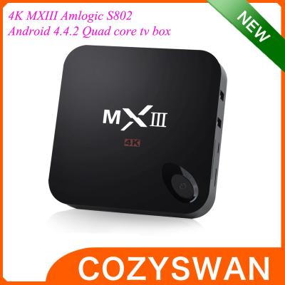 China Van de de Vierlingkern van MTK8188 Wifi Amlogic S802 DOOS van TV de Androïde Slimme M82 MXIII 1GB RAM Androïde 4.4.2 Te koop