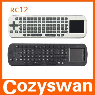 China 2.4GHZ Wireless Air Fly Mouse RC12 Remote Control Touchpad Keyboard  for Google Android for sale