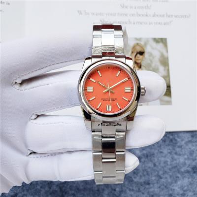 China Waterproof Classic Silver Clear Silver Dial Luxury Black Scale Diamond Case ROL Mechanical Watch for sale