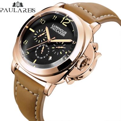 China Paulareis Brand Luxury Mens Watches Automatic Date Original Low MOQ Month Mechanical Waterproof Skeleton Week Men's Automatic Wrist Watch for sale