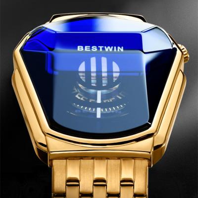 China Top Brand Quartz Gold Wrist Watch Luxury Men's Watches Non-Specific Cool Locomotive Fashion Waterproof Geometric Shape Relogio Masculino for sale