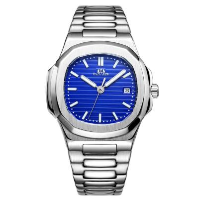 China Gray Coffe Black White Dial Stainless Steel Automatic Self Wind Men Day/Date Mechanical Luminous Blue Simple Watch for sale