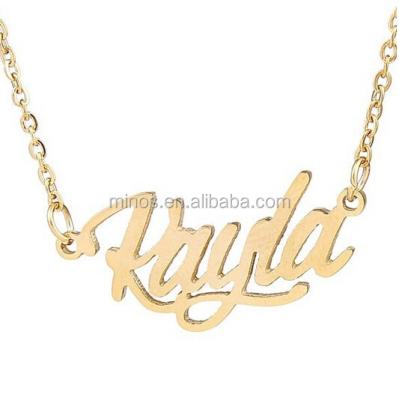 China Stainless Steel Carrie Name Necklaces Gold Plated Personalized, Kayla, Any Name Style Customized Necklace for sale