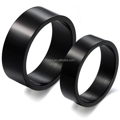 China Titanium Single Gold Black Styles 2 Nappa Rings Titanium Steel Couples Rings Low Profile Lovers Rings Set for sale