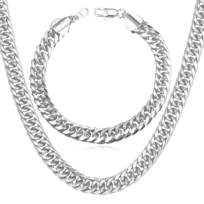 China Custom Chain Men's Silver Color Jewelry Tire Protection Chain Necklace Stainless Steel Restrictor Chain Link Chain for sale