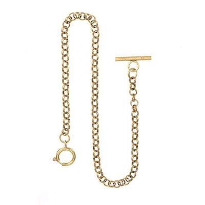 China Gold Plated Stainless Steel Rolled Rolo Chain Custom Personalized Stainless Steel Pocket Watch Chain Jewelry for sale