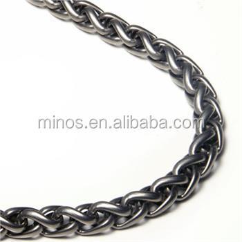 China Titanium 7mm Wheat Link Necklace Chain, Fashion Titanium Chain For Jewelry Making for sale