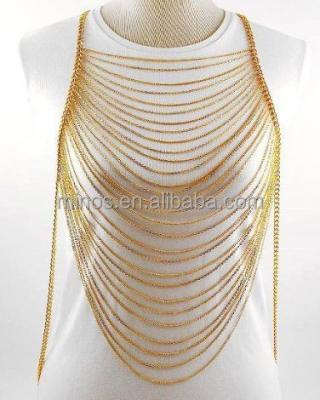 China Stainless Steel Body Chain Gold Draping Chains Dress Armor Chains for sale