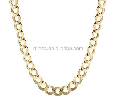 China CLASSIC Mens 14k Gold 5.7mm Cuban Chain Necklace Gold Filled Chain Necklace for sale