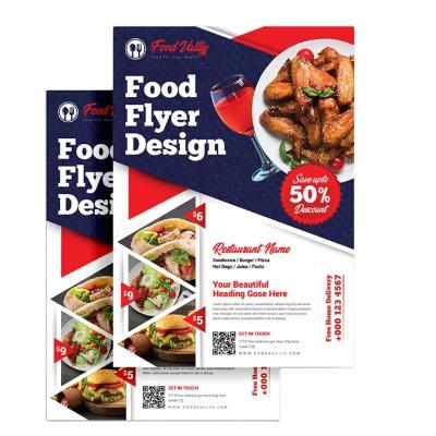 China Promotion custom flyer A6 menu flyer printing service newspaper high quality cheap flyer for sale