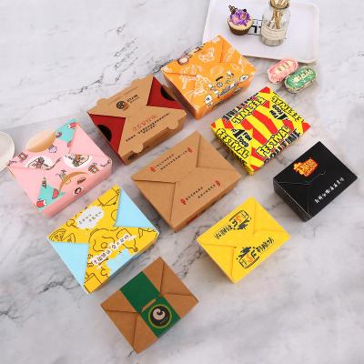 China Wholesale Greaseproof Take Out Fast Food Packaging Container Cardboard Paper Box Kraft Paper Lunch Taco Box for sale