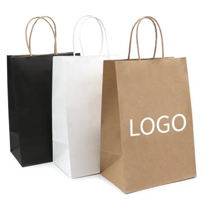 China Thickened Recycled Materials To Handle Kraft Paper Bag LOGO For Shoes And Apparel for sale