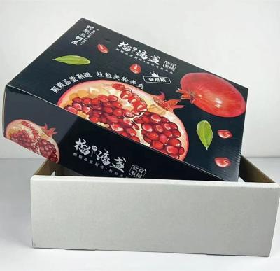 China Recycled Materials Farmer Kiwi Strawberry Watermelon Peach Cherry Fruit Food Packaging Parcel Postage Cardboard Paper Box For Supermarket for sale