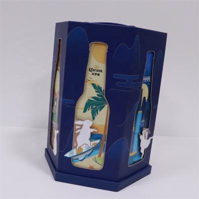 China Factory Wholesale Recyclable Hexagon Beer Packaging Box Luxury Folding Gift Wine Boxes Box Beverage Boxes for sale