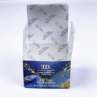 China Recyclable Custom Printed Folding Beauty Makeup Box Skin Care Packaging Cosmetic Paper Box for sale