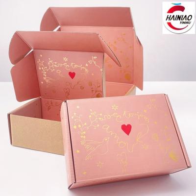 China Recycled Materials Logo Cardboard Cartons Custom Shipping Mailer Box Pink Cosmetic Set Cosmetics Shipping Skin Care Corrugated Packaging Boxes for sale