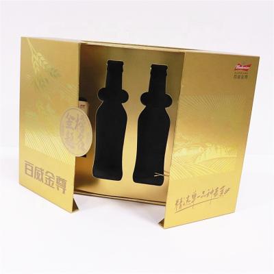 China Recyclable Flip Packaging Carton Custom Wine Packaging Box Luxury Corrugated Beer Packaging Paper Box for sale