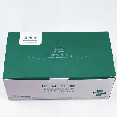 China Custom LOGO Medical N95 Facemask Disposable Disposable Storage Packaging Box Surgical Mask Packaging Foldable Paper Box for sale