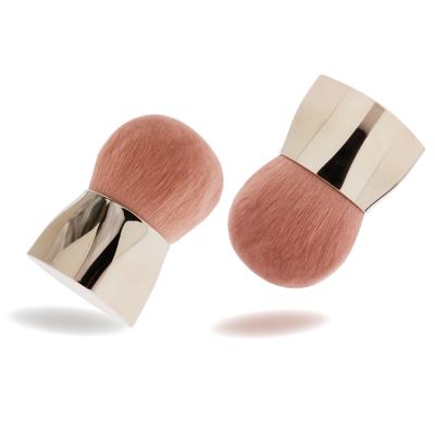 China Mini Powder Brush ABS Handle Rose Gold Color Dispensing Mini Makeup Powder Brushes With Fluffy Soft Hair for sale