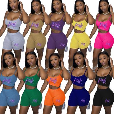 China Wholesale QUICK DRY pink sling sportswear slim crop ladies 2 pieces set women 2 pieces women set for sale