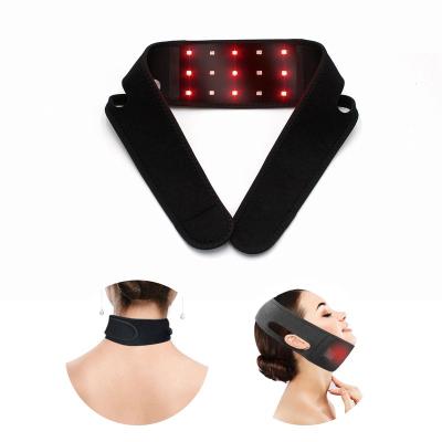 China Skin Tighten V Line Shaping Therapy Infrared Light Chin Strap Neck Brace Red Light Therapy Face Slimming Belt for sale