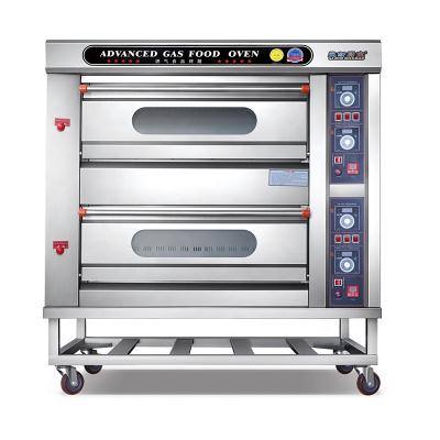 China Bakery Commercial wholesale OEM available bread baking machine 2 deck 4 trays gas dubai bakery oven for sale