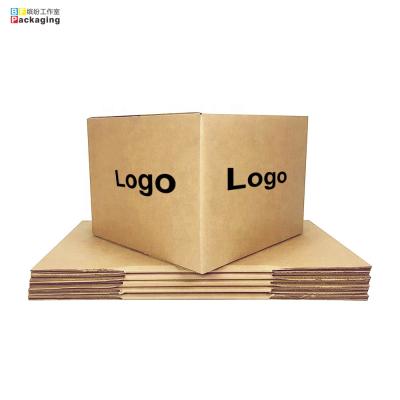 China Recycled Materials Free Sample Low Price Custom Printed Logo Cardboard Box Printing Moving Shipping Box Corrugated Brown Cardboard Paper Package for sale