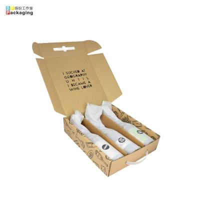 China Recyclable Customized Printed Corrugated Paper Cardboard Shipping Box For Beer Grade Beer Wine Box Glass Paper Carrier for sale