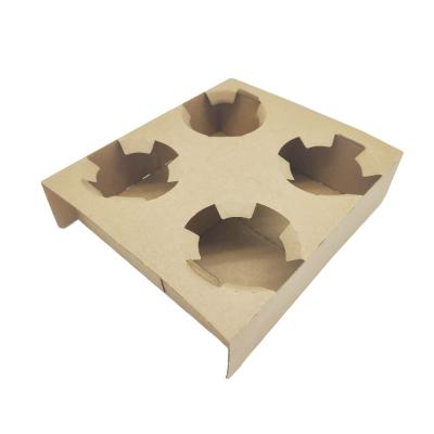 China Recycled Materials Hot Selling Coffee Paper Cup Holder 4 Takeout Cardboard for sale