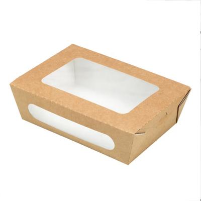 China Recycled Paper Meal Packaging Materials Disposable Packaging Noodles Rice Salad Takeout Packed Lunch Box for sale