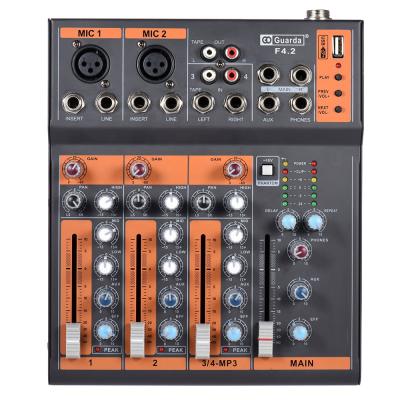 China Studio Recording Dedicated Network Karaoke Home Host Mini Live Equipment 4 Channel USB Mixer Audio Interface for sale