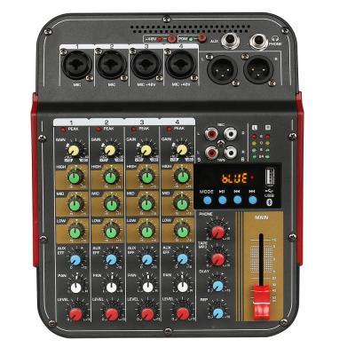 China Studio Recording Wholesale 4 Channel USB Audio Interface With Power 48v Phantom Mixer Audio Professional for sale