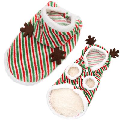 China Christmas Elk Dogs Cats Warm Striped Antlers Pet Clothes Small And Medium Pet Clothes for sale