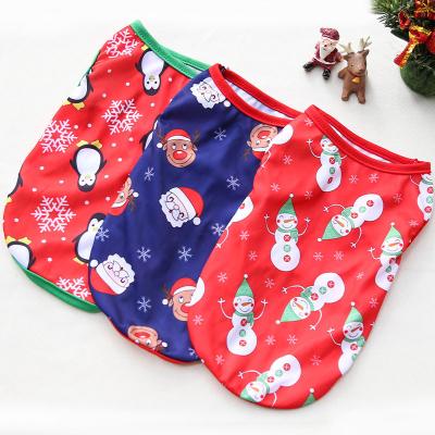 China Viable Dog Christmas Vest Santa Printed Pet Small and Medium Dog Cat Christmas Costume for sale