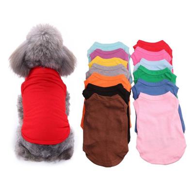 China Viable Wholesale Empty Dog Vest Clothes Simple Soft 100% Cotton Dog Shirt Summer Pet Clothes Simple DIY for sale