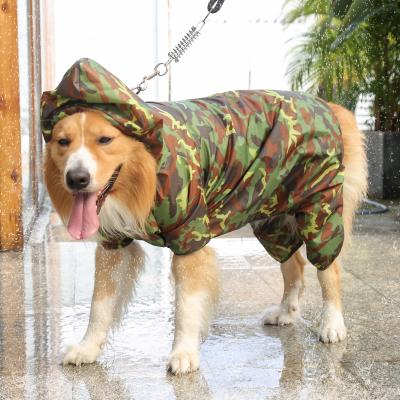 China Large Viable Wholesale Custom Comfy Camouflage Pet Clothes Safe Waterproof Hoodie Dog Raincoat for sale