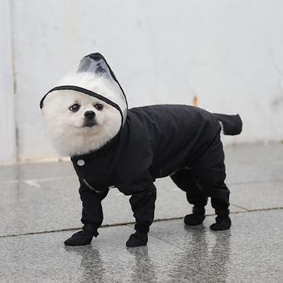 China Viable Inclusive Raincoat With Hood Pet Cats Dogs Quadruped Raincoat Comes With Boots Raincoat For Dog Supplies for sale