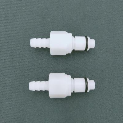 China 1/4 5/16 3/8 Inch CPC 5/16 3/8 Inch LUMINOUS Male Valved Coupling Plastic Water Air Connector Hose Insertion 1/8