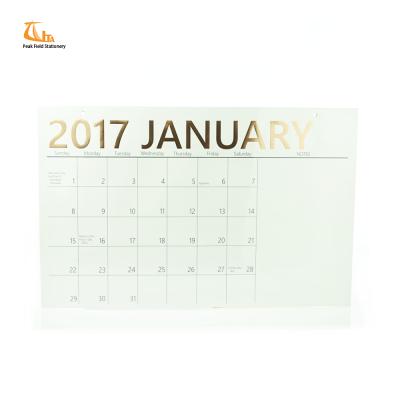 China Elegant 2017-2018 Rose Gold Foil Printed Desk Calendar Calendar for sale