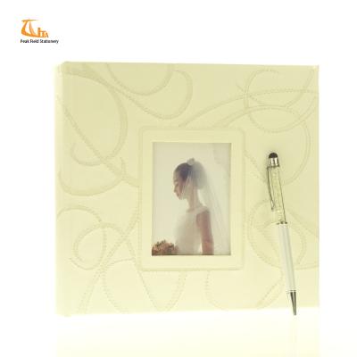 China Hand Made Leather Size Cover A4 Wedding Embroidery Faux Sheets Self Adhesive Photo Album for sale