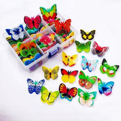 China Edible Wafer Butterfly Paper Cake With Favorites Cold Plate Decoration Card Insert Edible Wafer Paper Butterfly for sale