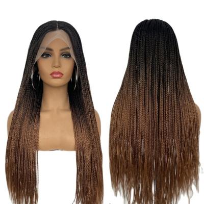 China Body Wave Lace Headband Braided Synthetic Lace Front Wigs For Women Natural Black Wigs 13X4 28 Inch Braiding Hair Cornrow Braids Wig for sale