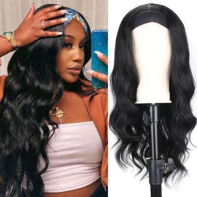 China Long Body Wave Wig Silky Straight Hairband Women's Headband Wig For Natural Black Blonde Female 613 Synthetic Hair Women Woman Wigs for sale